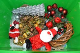 Box of Christmas decorations