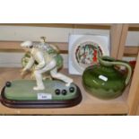 Mixed Lot: Leonardo model of a bowls player plus further ceramics