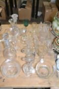 Mixed Lot: Various 19th Century and later glass wares to include drinking glasses, spirit decanter