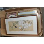 Box of various Oriental coloured prints