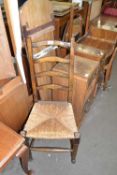 Ladder back rush seated kitchen chair