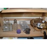 Mixed Lot: Silver plated serving dish, cruet and other items