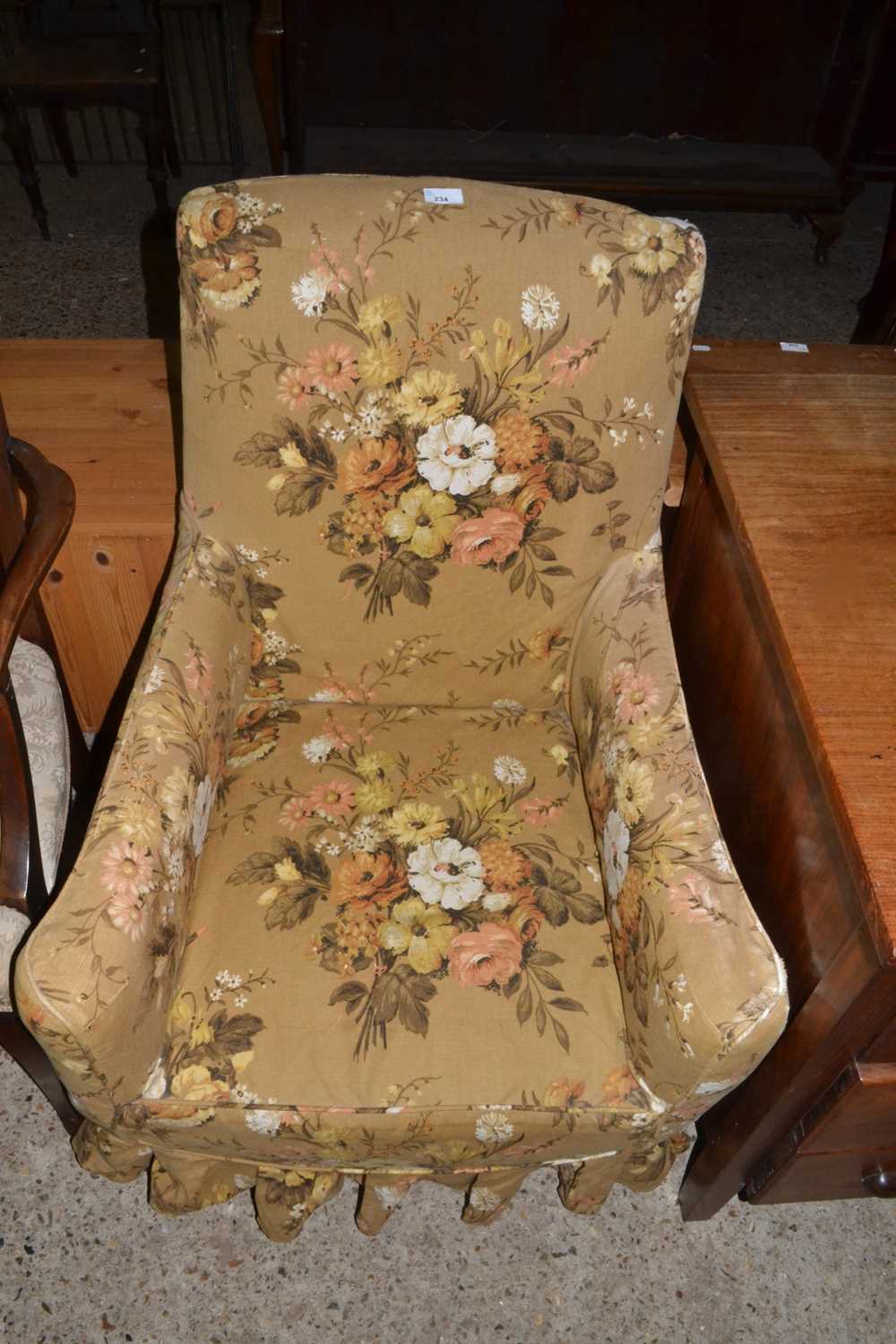 Early 20th Century floral upholstered armchair