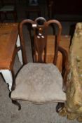 Edwardian mahogany framed armchair