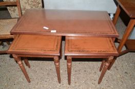 Nest of three glass top tables