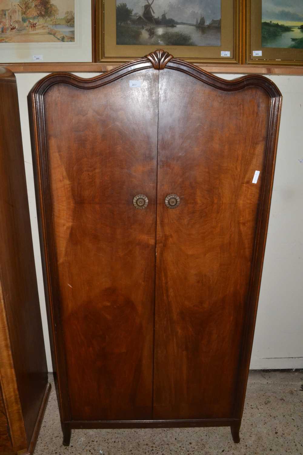 Small 20th Century double door wardrobe with arched top