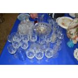 Large mixed lot including various assorted glass ware, dressing table glass, various drinking