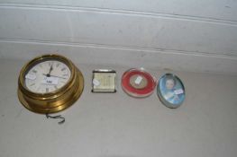 Mixed Lot: Small wall clock, paperweights etc