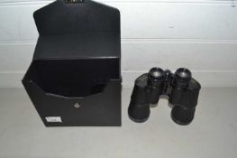 Cased pair of Zenith binoculars