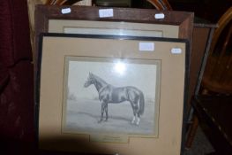 Selection of various photographic prints, racehorses and racing scenes