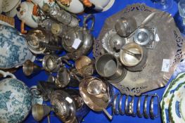 Large mixed lot to include silver plated tea wares, cruets, various other items