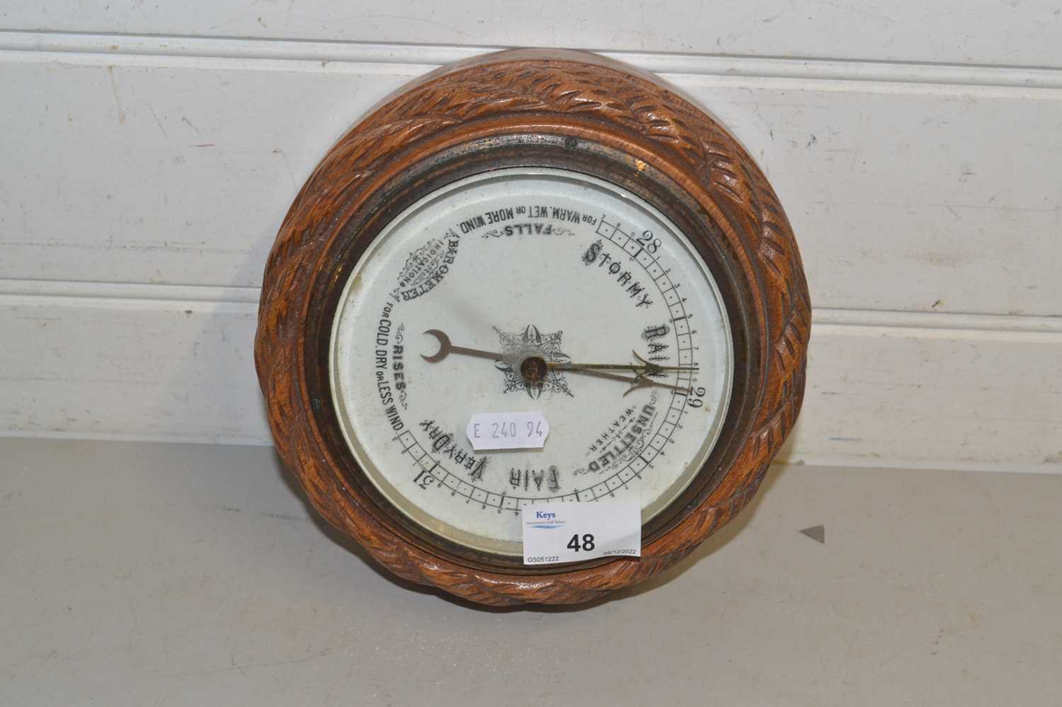 Barometer in rope carved case