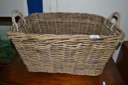 Double handled wicker basket