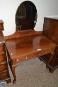 20th Century hardwood cabriole leg mirror back dressing table