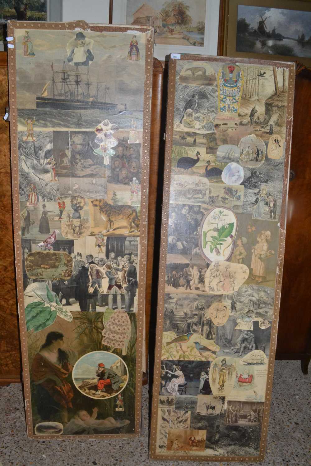 Vintage dressing screen with decoupage decoration