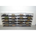 Collection of boxed toy military vehicles, tanks