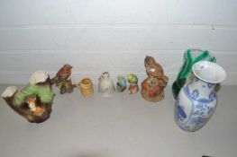 Mixed Lot: Various assorted bird and animal ornaments, vases etc