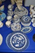 Quantity of blue and white dinner and tea wares, various makes
