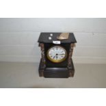 Victorian black slate and marble mounted mantel clock