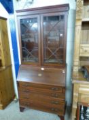 Edwardian mahogany bureau bookcase