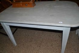 Grey painted kitchen table, 152cm wide