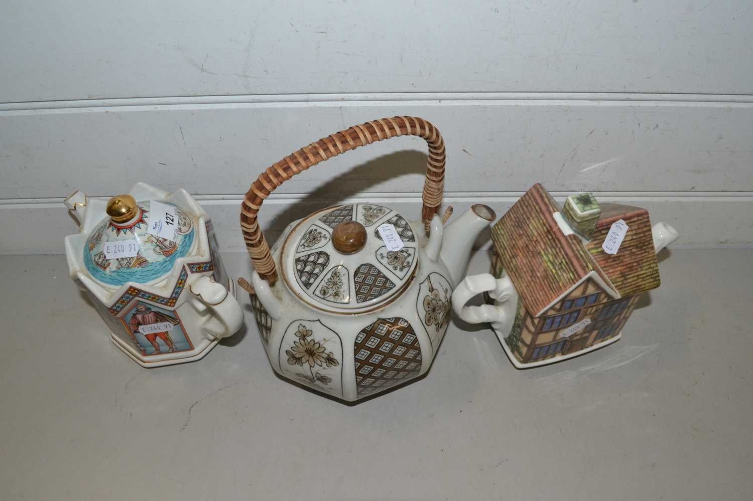 Mixed Lot: Three novelty teapots