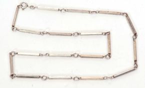 Modern Italian 925 stamped necklace of rectangular links, 49cm long, 15.5 gms