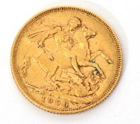 Victorian sovereign dated 1900
