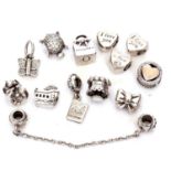 Small quantity of 925 Pandora charm beads, g/w 48.5 gms (13)