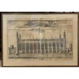 Collegii Regalis Apud Cantabrigienses Sacellum (Kings College Cambridge), engraving, circa 1688,