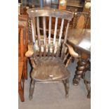Stained wood Windsor armchair
