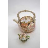 Crown Derby Teapot and Miniature Teapot
