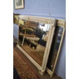 Large Adam style painted wooden framed over mantel mirrors with gilt decoratation, largest 226cm