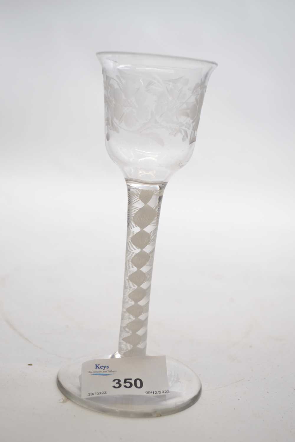 Wine Glass with Engraved Bowl