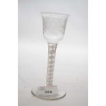 Wine Glass with Engraved Bowl
