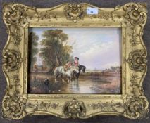Follower of Augustus Wall Callcott RA (British,19th century), staffage in rural landscape, oil on