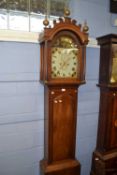 Robert Gidney, Norwich, A Georgian long case clock with painted arched dial with shell decoration