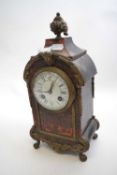 Late 19th Century Boulle mantel clock with white enamel dial and Roman numerals