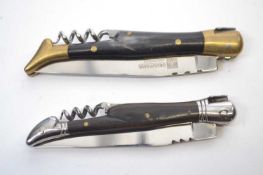 Two Laguiole pen knives with corkscrew fittings