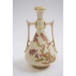 Small 19th Century Worcester porcelain vase the blush ground with floral decoration