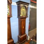 Adam Howie, Dullers, Georgian long case clock with arched brass dial and eight day movement set in a