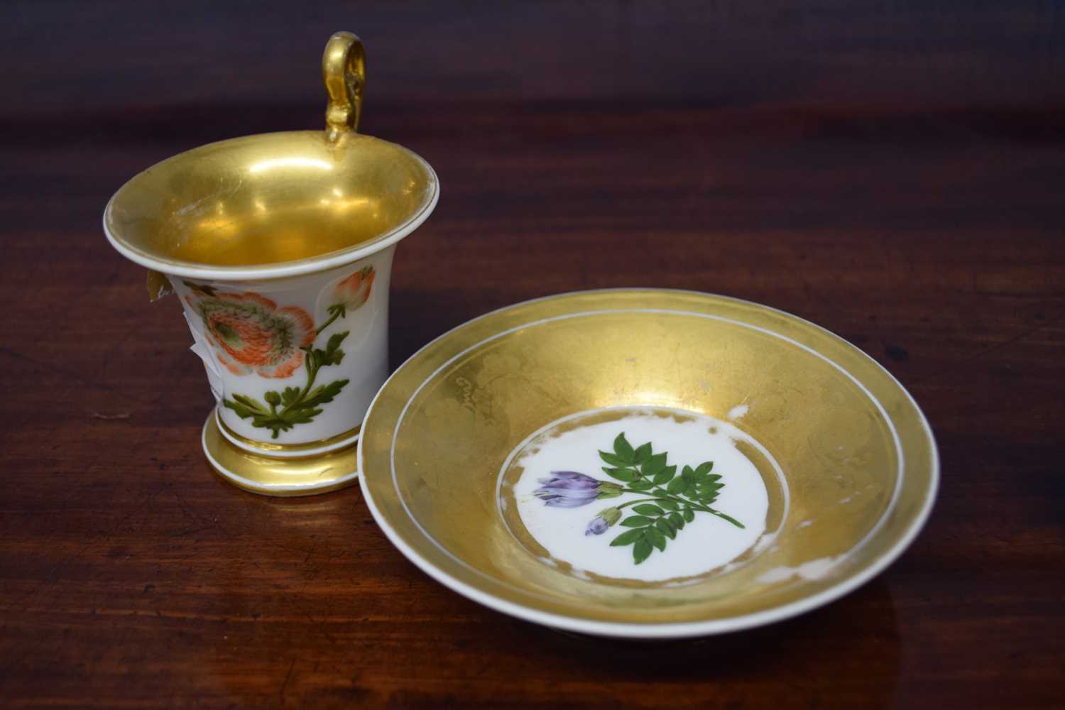 Continental porcelain cup and saucer Empire style - Image 3 of 3