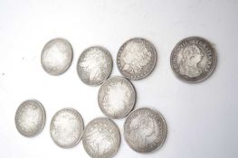 Quantity of foreign silver coinage including United States Dollars probably reproductions