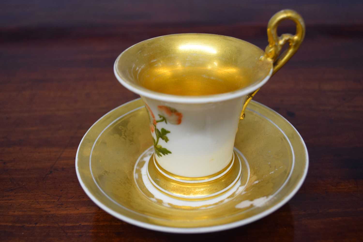 Continental porcelain cup and saucer Empire style - Image 2 of 3