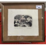 Graham Clarke (British, 20th century), "Valley Cottage", etching with aquatint, artists proof,