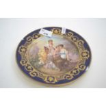 Vienna plate painted with maidens and a cherub, signed Schuler, 20cm diameter (two chips to rim)