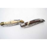 Two Laguiole pen knives with corkscrew fittings