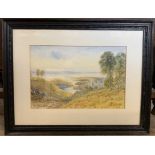 British School, 20th century, Scottish coastal view, watercolour, indistinctly signed, 9.5x14ins,