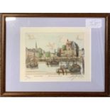 Continental School, 'Honfleur', hand coloured etching, limited edition, numbered (193 / 250) dated