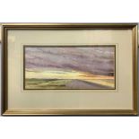 George C.Sear (British, 20th century), Cley beach towards the point-evening glow, watercolour,